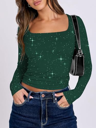 Haut à paillettes extensible coupe ajustée confortable et stretch - 2