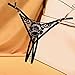 YOLAI Women Lace Embroidery Briefs Hollow Out Open Gusset Panties Thongs G String Bikinis Erotic Underwear Fashion (Black, One Size)