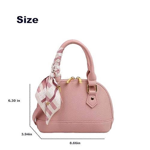Women's Small Satchel Purse, Classic Double Zip Top Handle Dome Bag with Cute Bow Bag,Gift for Women and Girls3