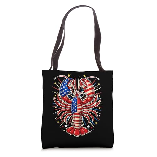 Bolso Tote Patriótico de Langosta con Bandera Americana miniatura 1