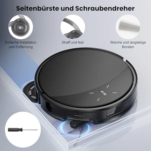 Bpbdzz 34-Pack Zubehörset für Roborock Saros 10R Robot Vacuum Cleaner, 4 Hauptbürsten 4 HEPA-Filter 6 Wischpads 6 Staubbeutel Flach-Duftstein 6 Seitenbürsten 1 Reinigungsbürste 1 Schraubendreher – Bild 6