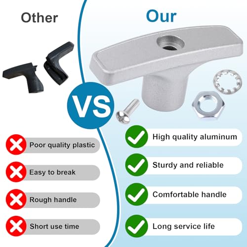Image of RV Waste Valve Handle Replacement for Waste Valve Extension Rod RV Parts Tank Hose Handle, Aluminium Flexible & Lightweight RV Waste Valve Handles Kits with 4 Nuts 2 Screws 2 Gasket - 2 Pack
