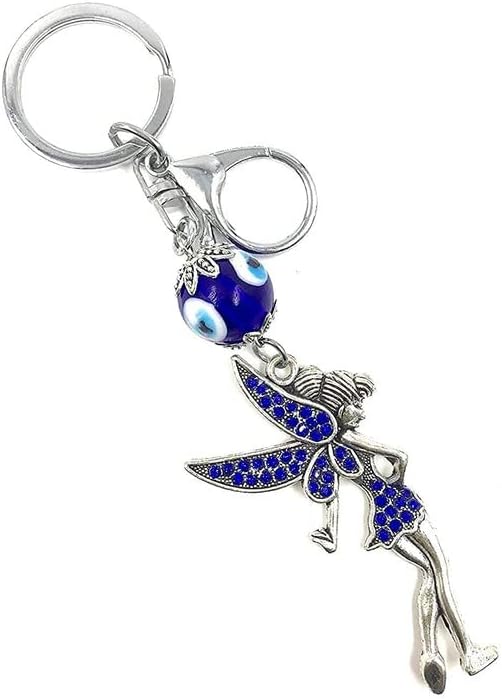 Regalos mal de ojo ángel llavero colgante coche Nazar Suraksha buena suerte regalo #Frienemy-2705, Azul