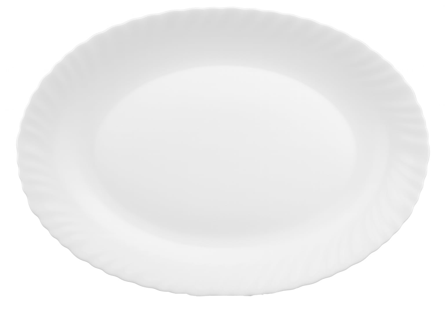 Best House White Opalware Multipurpose Oval Dinner Plates, 14"/35.5 cm (4-Pack) Microwave Dishwasher Safe