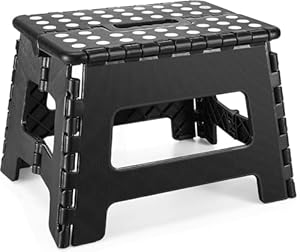 Blauesmeer Tritthocker Klappbar Schwarz 22cm