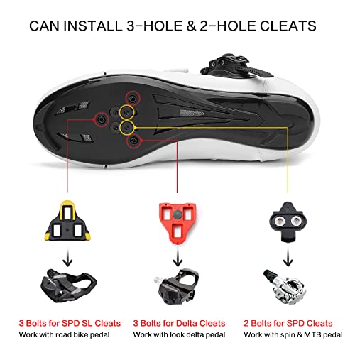 Image of Unisex Cycling Shoes Compatible with Peloton Bike Shoes Indoor Clip in Peleton Road Bike Riding Racing Biking Shoes with Delta Cleats for Mens Womens Indoor Outdoor Bike Pedal