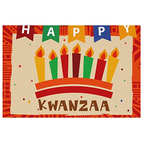 Sets de table Kwanzaa bougies colorées tapis de table à manger antidérapant