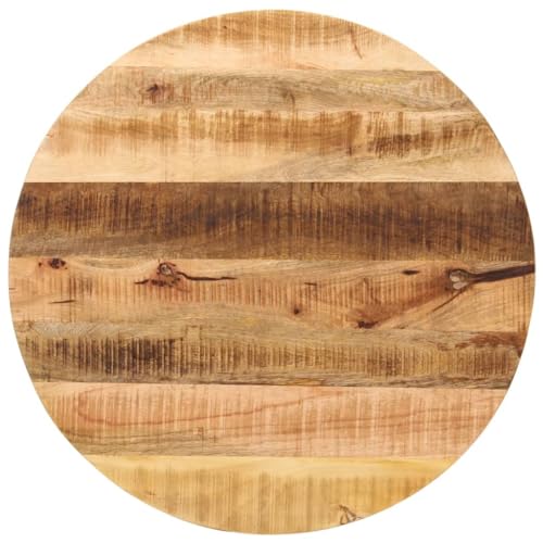 vidaXL Dessus de Table, Dessus de Table de Remplacement, Dessus de Rechange Salle à Manger, Ø 90x2,5 cm Rond Bois Massif de Manguier Brut