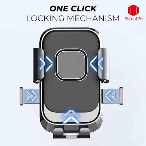 Image of SOOPII Universal Bike Mobile Holder with One Click Locking | Anti-Slip and Adjustable Angle for Motorcycles, Bicycles, E-Bikes, Scooters, Shockproof & Heavy-Duty Mount for All Smartphones