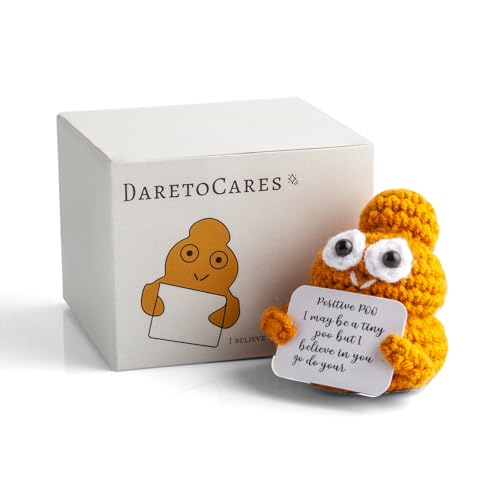 DaretoCares Cute Emotional Support Poop Crochet,Handmade Funny Gag Gifts for Joke,Christmas Day,Family,Friends and White Elephant Gifts for Adults