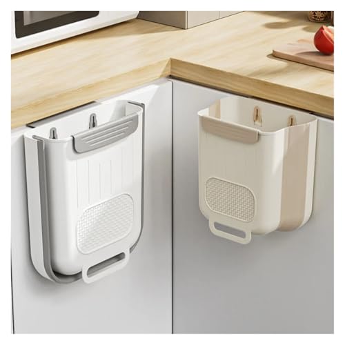 Basurero plegable colgante grande blanco para cocina miniatura 4