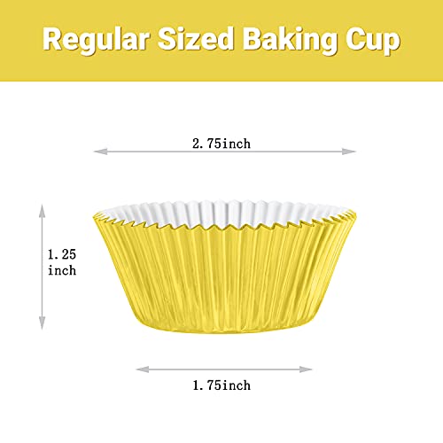 Gifbera Gold Foil Muffin Cupcake Liners / Baking Cups Standard Size, 100-Count - Thumbnail 3