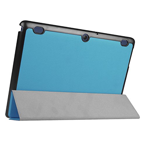 VIFLYKOO Lenovo Tab 2 A10-30F Funda, Lenovo Tab 2 A10-30F Case Ultra Slim Ligera PU Leather Smart-cáscara Cuero Carcasa Smart Shell para Tableta Lenovo Tab 2 A10-30F Tablet Cover - Azul Claro