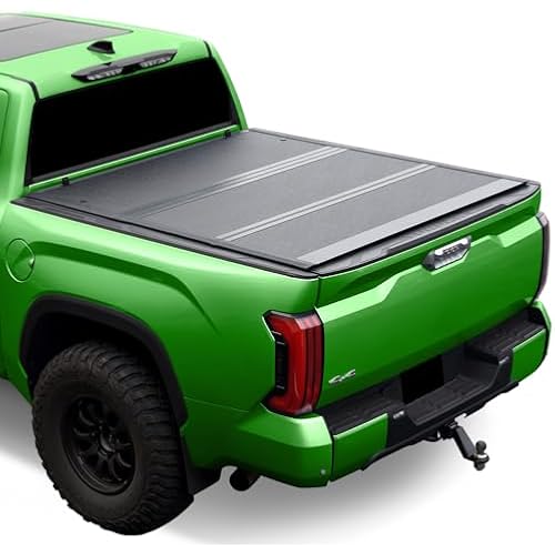 7422438078094 Compatible with 2009-2018 Dodge Ram 1500/2019-2024 Classic 5.7 Feet (68.4") Short Bed Low Profile Hard Tri 3-Fold Aluminum Truck Bed Tonneau Cover