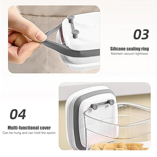 Recipiente de café hermético al vacío de 1.2L para cocina apilable 7
