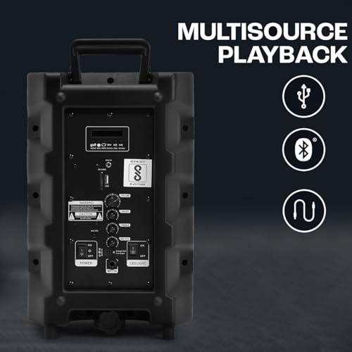 Image of TRONICA New TR-8888 TWS Karaoke Speaker Portable Multimedia Bluetooth with Recording Mic.Pre Function USB /SD /TF /AUX PA System with Two Wireless UHF Mic & Remote (Black)