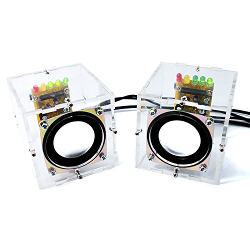 Preisvergleich Produktbild Gikfun Mini elektronische transparent Stereo Lautsprecher Box DIY Kit Sound Verstärker für Arduino ek1831