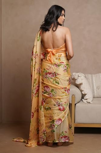 Image of MIRCHI FASHION Women Saree Chiffon Floral Printed | Breathable Lightweight Sari for Regular Home and Office Wear with Blouse Piece