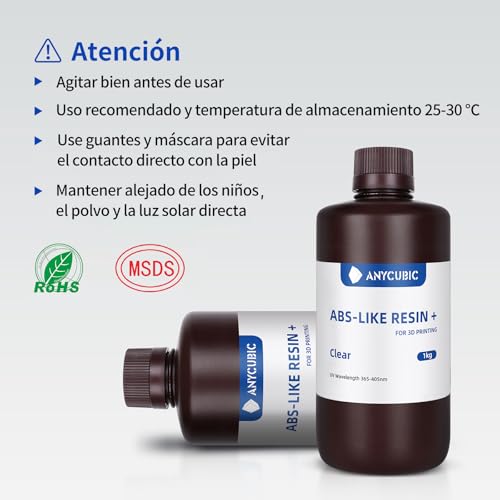 Resina ANYCUBIC ABS Like Plus 1kg para Impresora 3D - Fernando Cortés