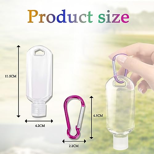 Clear Portable 5pc Refillable Travel Bottles, 50ml Leakproof Squeeze Bottles with Clips for Outdoor Business Trip - Image 2