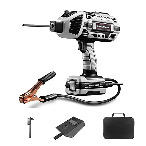 Soldador De Mano, Maquina De Soldar De Corriente Ajustable Portátil, Inversor IGBT, Equipo De Soldadura con Guantes De Soldadura, Casco, Cepillo, Cable De Tierra 220V