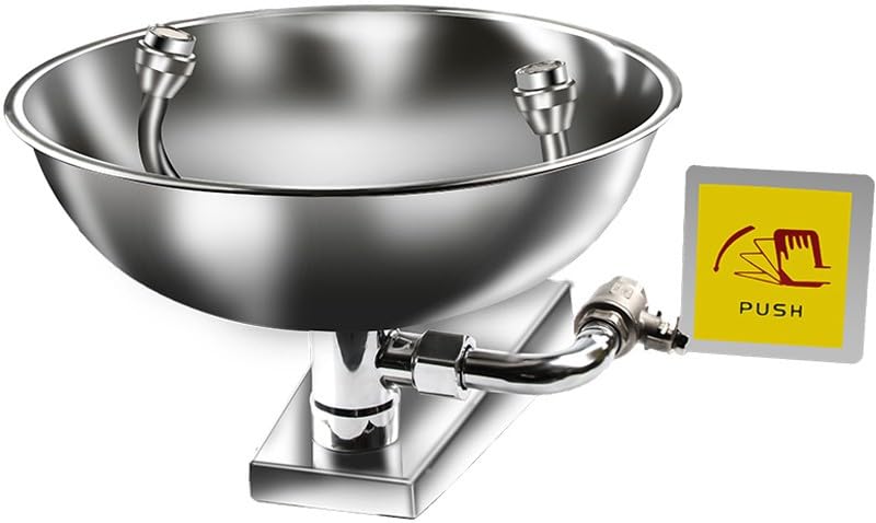 Gfdbhjer 304 Stainless Steel Portable Eye Wash Station, Wall-Mounted Emergency Eyewash Station, Emergency Eye and Face Wash Equipment