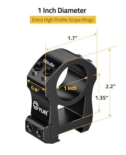 Image of CVLIFE Precision Scope Rings Mount - Compatible with Picatinny Rails and More - 2 Pieces