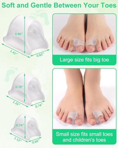 Image of Bunion Corrector Silicone Toe Separators For Fast Pain Relief - Orthopedic Bunion Spacers Spreader Free Size (Thum Toe)