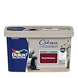 Dulux Valentine Crème de Couleur - Peinture multi-supports intérieure - Satin Rouge Bordeaux 2,5 L