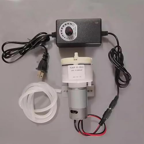 DC 12V/24V Mini Vacuum Pump 15L/MIN Micro Water Pump Suction Pump with Adjustable Power Adapter and Motor Bracket (DC 12V)