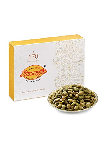 Image of Kanwarji's Confectioners | Farrukhabad Famous Sem Ke Beej | Traditional Namkeen Tea Snack | Made with 100% Pure Desi Ghee (400g)