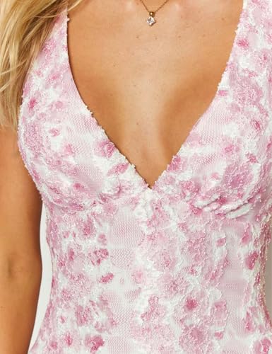 Elegant Lace Floral V Neck Backless Bodycon Dresses for Women Sexy Cut Out Low Back Sleeveless Maxi Dress Wedding Guest4