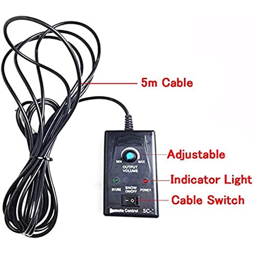 Máquina portátil de nieve artificial, 1500 W, para interiores y exteriores, ideal para escenarios, DJ y fiestas, con control remoto miniatura 3