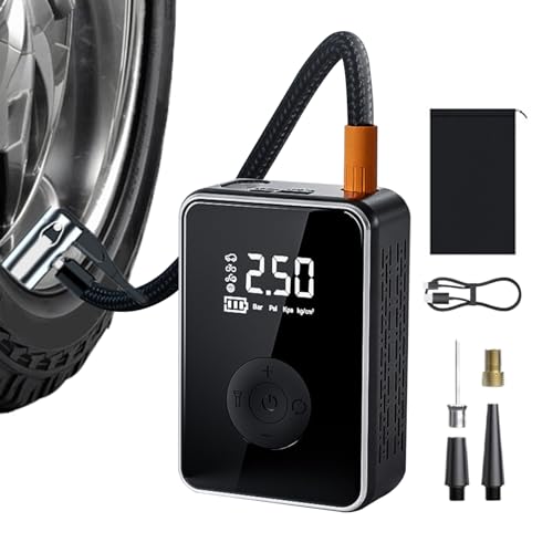 Bomba De Aire Para Automóviles,Inflador Digital Inalámbrico Con Luz | Compresor De Aire Recargable Para Neumáticos De Coche Con Apagado Automático,Para Coches, Bicicletas, Vehículos Viajes Camiones