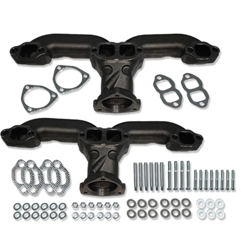 DEMOTOR PERFORMANCE Ram Horn Exhaust Manifolds Raw For Chevy SBC 283 305 327 350 400