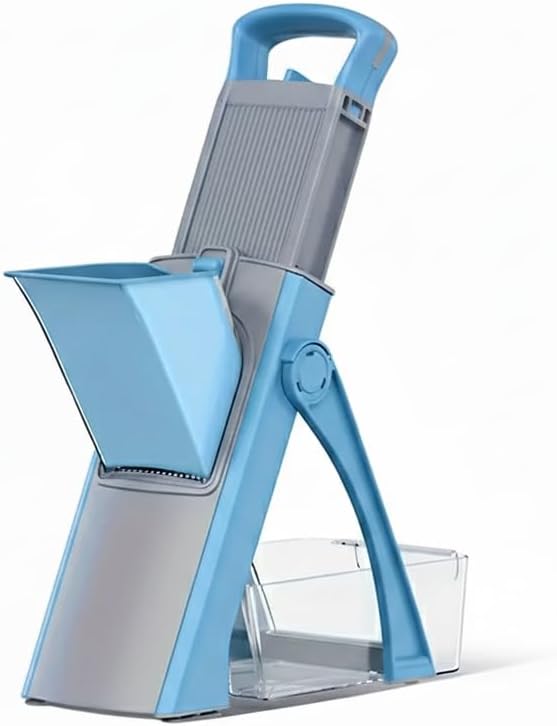 tainless - Cortador de mandolina de acero para verduras, grosor ajustable, base antideslizante, protector de mano, cortador de alimentos con