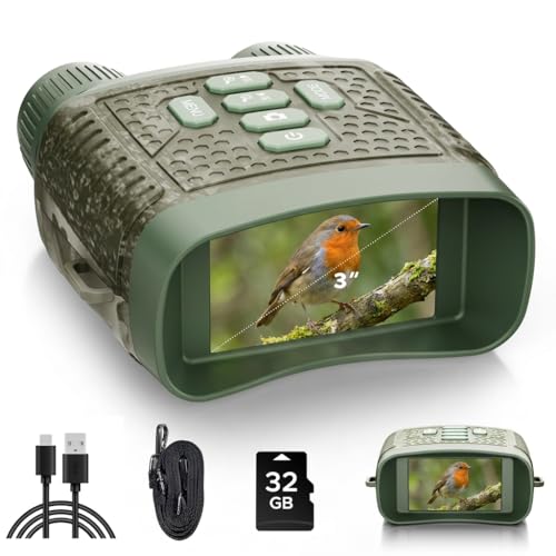 Night Vision Binoculars 4K Infrared Night Vision Goggles with 3 HD Screen 48MP Camera 400M Range 7-Level IR 32GB Storage for Camping Wildlife Viewing Gift for Families and Young Explorers