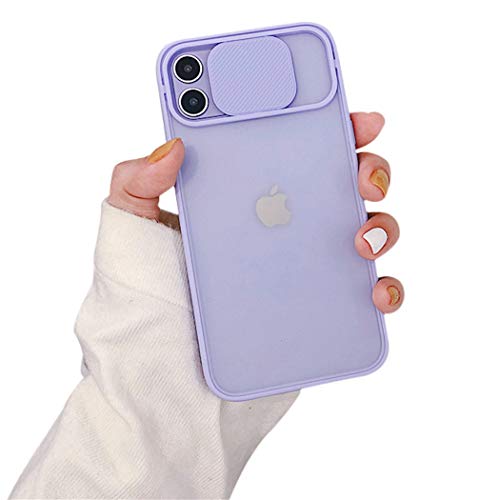 OWM Funda para iPhone 11 antigolpes Funda de Silicona Protectora Negro Satinado [Protector cámaras Deslizante] para iPhone 11 de Apple (2019) - Lila