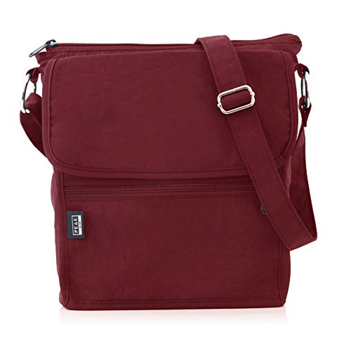 Image of Peak Gear Crossbody Travel Purse with RFID Blocking Pocket and Lifetime Recovery Service. Nylon Shoulder Bag