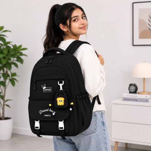 Image of Korean Style Unisex School & College Backpack Bag | 18 Inch Large Capacity Bag For Girls & Boys Age of 12-16 Years | Best For Middle & High School, College, Tution, Travel, Camping