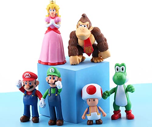 6 Pcs Super Mario Brothers Action Figures Toys, Super Mary Action Figures Mini Toys (6Pcs) #TOP2