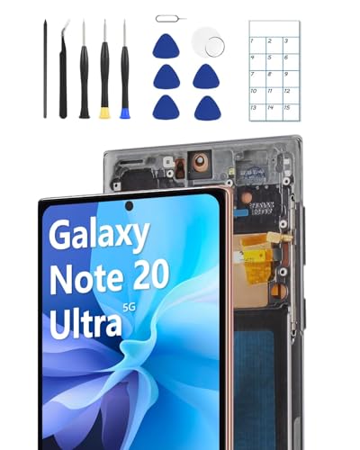 for Galaxy Note 20 Ultra OLED Screen Replacement with Frame and Tools
