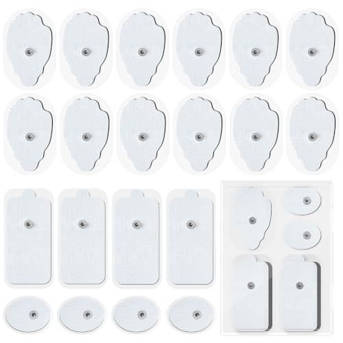Image of 20 Pack Large TENS Unit Replacement Electrode Pads, White