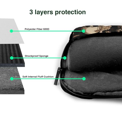 Maletín delgado para laptop con correa y diseño calavera miniatura 5