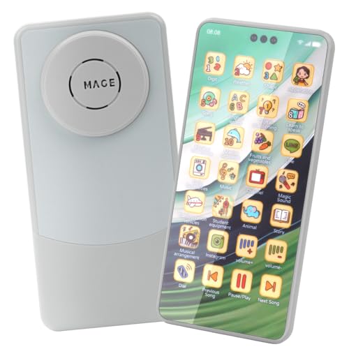 Aolso Juguete de Teléfono Móvil para Bebé, Máquina De Aprendizaje Música Portátil Y Teléfono Móvil De Simulación De Educación Preescolar, Teléfono para Niño, Juguete de Sonido con Sonidos y Canciones