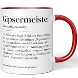 JUNIWORDS Tasse, Definition Gipsermeister, Rot (7215856)