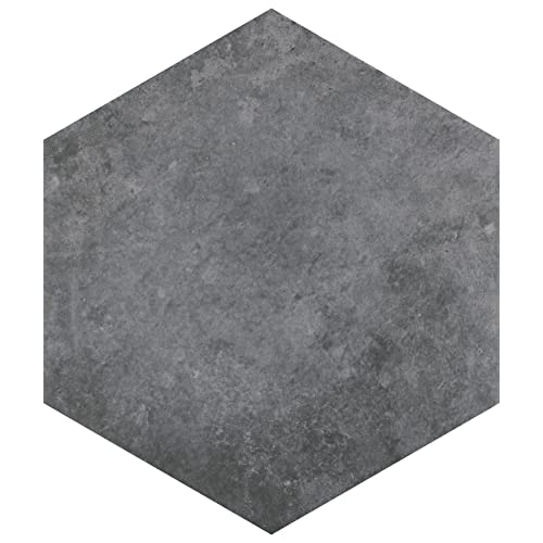 Heritage Hex Carbon 7' x 8' Porcelain Floor and Wall Tile