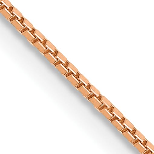 IceCarats 10K Solid Rose Pink Gold 0.9mm Box Link Chain Necklace2