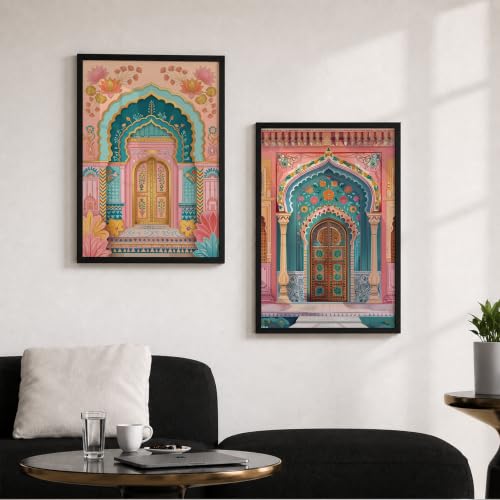 Image of Suneree Traditional Indian Wall Art - Set of 2 (ART 13, 13x19 INCHES)