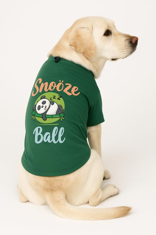 Image of Thunder Tails Adjustable Cotton Dog T-Shirt for Shitzu & French Bulldog | Comfortable Soft Fabric Pet Apparel for Small Dogs & Puppies | Easy to Wear Everyday Outfit (Green, XL)